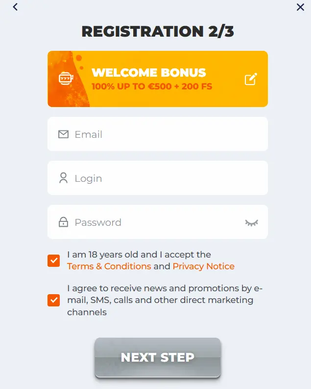 Registracija na BetRiot